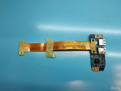 Лот: 18316549. Фото: 1. Б/У плата с разъемами USB на шлейфе... Платы расширения, контроллеры, доп. порты