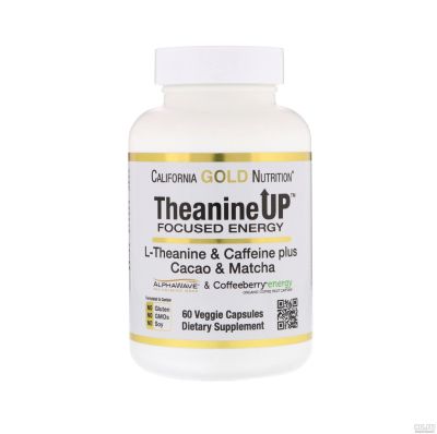 Лот: 14812785. Фото: 1. California Gold Nutrition, TheanineUP... Спортивное питание, витамины