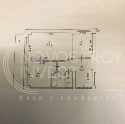 Лот: 18098268. Фото: 1. Продам 2 комн 42.0 м² 3/9 эт. Квартиры, студии