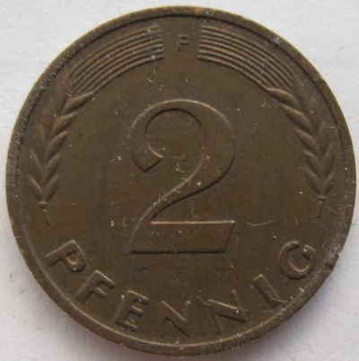 Лот: 6942871. Фото: 1. Германия 2 пфеннига 1967 F. Германия и Австрия