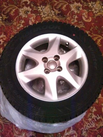Лот: 2147879. Фото: 1. шиповка hankook 195/65 на литье... Шины на дисках