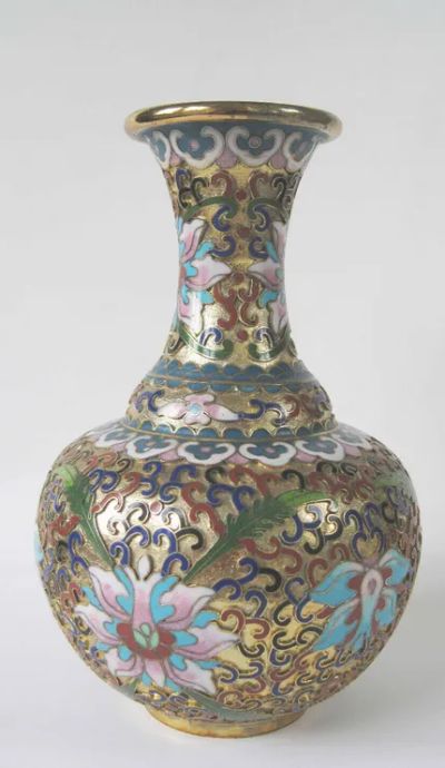 Лот: 13660961. Фото: 1. Cloisonne.Кол.ваза. China. Эмаль... Вазы