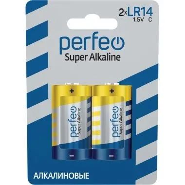 Лот: 25795756. Фото: 1. Батарейка PERFEO LR14 2BL Super... Батарейки, аккумуляторы, элементы питания