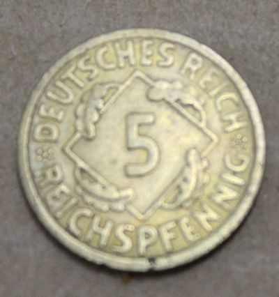 Лот: 23228052. Фото: 1. Германия 5 пфеннигов 1925 года... Германия и Австрия