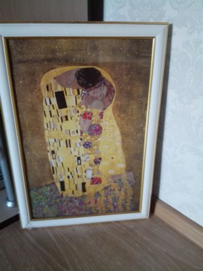 Лот: 13057358. Фото: 1. Плакат картина Г.Климт поцелуй. Другое (картины, панно)