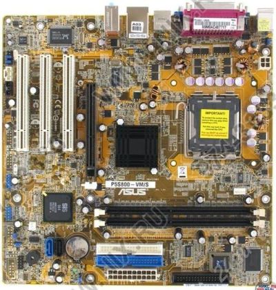 Лот: 595780. Фото: 1. Матетеринская плата ASUS P5S800-VM... Материнские платы