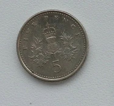 Лот: 16305845. Фото: 1. Монета Великобритании 5 пенсов. Великобритания и острова