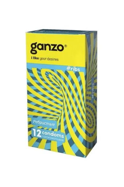 Лот: 25550933. Фото: 1. Ganzo Ribs Презервативы ребристые... Лекарства