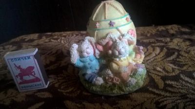 Лот: 6269432. Фото: 1. Яйцо пасхальное с зайками. Сувенирные мелочи