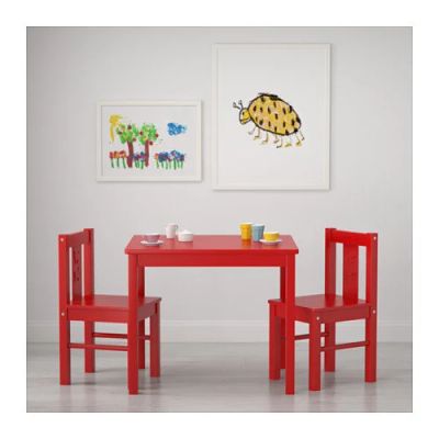 Лот: 3572522. Фото: 1. Стул детский + стол красные с... Столики, стулья, парты