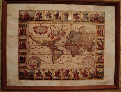 Лот: 3449855. Фото: 1. литография старинной карты мира. Другое (картины, панно)