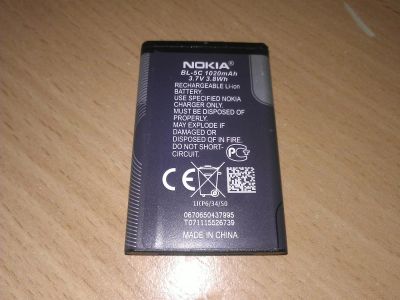 Лот: 3693599. Фото: 1. Батарейка на нокиа BL-5C 1020mAh. Другое (запчасти, оборудование)