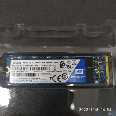 Лот: 18493726. Фото: 1. SSD 250Gb WD Blue 3D NAND SATA... SSD-накопители