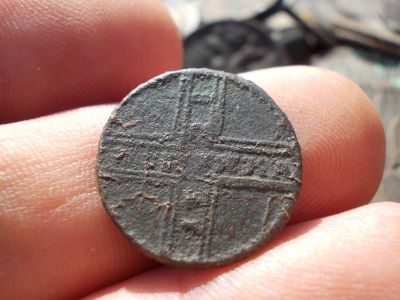 Лот: 14547668. Фото: 1. Редчайшая крестовая копейка 1728... Россия до 1917 года