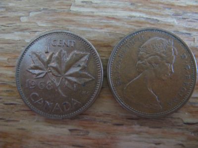 Лот: 21072442. Фото: 1. Канада 1 цент 1968 года. Америка