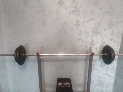Лот: 25592272. Фото: 1. Штанга с блинами Barbell Atlet... Штанги, блины