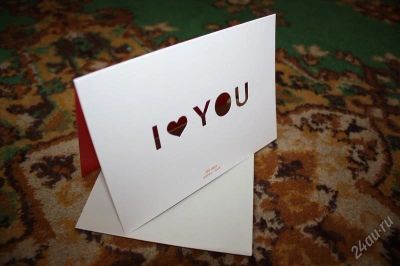 Лот: 1593680. Фото: 1. Открытка I Love You. Открытки, конверты
