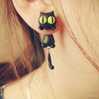 Лот: 9539735. Фото: 1. Серьги "Кошки". Серьги, каффы