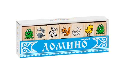 Лот: 12339223. Фото: 1. Детское деревянное домино 'Животные... Развивающие