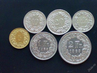 Лот: 103948. Фото: 1. Швейцария 6 монет 1968- 84 гг. Европа