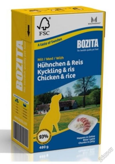 Лот: 5562361. Фото: 1. Консервы Bozita Chicken & Rice... Корма
