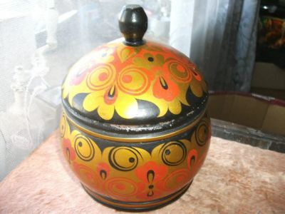 Лот: 8450133. Фото: 1. Банка коробка шкатулка Хохлома... Другое (предметы интерьера)