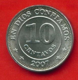 Лот: 9386276. Фото: 1. Никарагуа 10 сентаво 2007 (т285... Америка