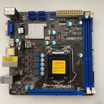 Лот: 15094643. Фото: 1. Материнская плата ASRock H61MV-iTX... Материнские платы