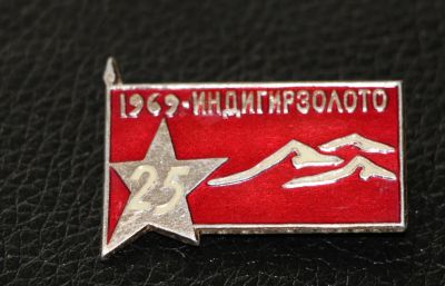 Лот: 4057801. Фото: 1. Знак Индигирзолото. 25 лет. Золотодобыча... Сувенирные