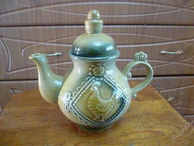 Лот: 2645177. Фото: 1. чайник керамика ссср. Столовые приборы, ножи