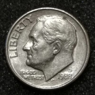 Лот: 23528803. Фото: 1. 10 центов (дайм) 1988 года. США... Америка