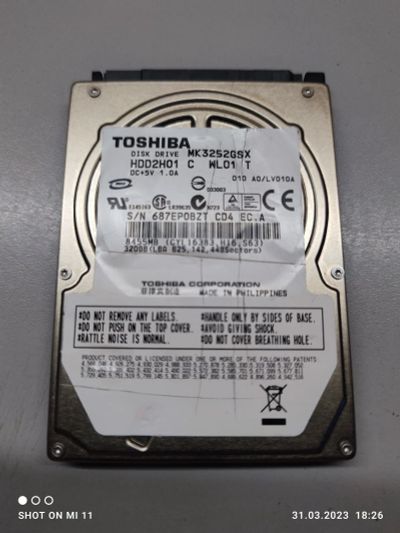 Лот: 20180077. Фото: 1. Жесткий диск 2.5" 320Gb Toshiba... Жёсткие диски (HDD)