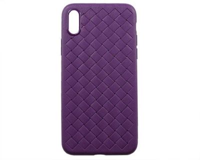 Лот: 20888126. Фото: 1. Чехол iPhone X/XS Плетеный фиолетовый. Чехлы, бамперы