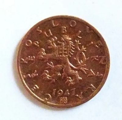 Лот: 25359416. Фото: 1. Чехословакия 50 геллеров 1947... Европа
