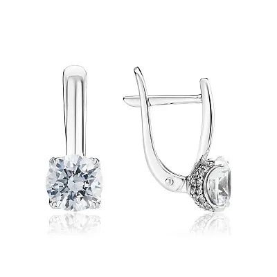 Лот: 23852388. Фото: 1. Серьги TALANT из золота с кристаллами. Серьги, каффы