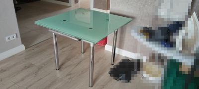 Лот: 25623305. Фото: 1. Стол кухонный стеклянный. Столы, стулья, обеденные группы