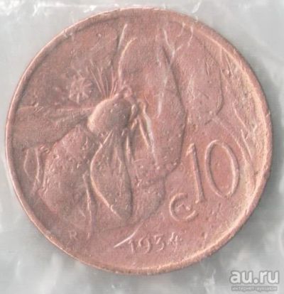 Лот: 13056718. Фото: 1. Италия 10 чентезимо центов 1934... Европа