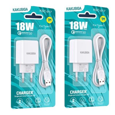 Лот: 22143366. Фото: 1. СЗУ KAKUSIGA KSC-917 USB-A+Type-C... Зарядные устройства, блоки питания, адаптеры сетевые для смартфонов