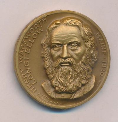 Лот: 16851867. Фото: 1. США Медаль жетон писатель поэт... Сувенирные