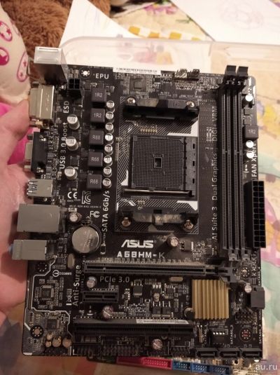 Лот: 16963745. Фото: 1. Материнка Asus a68hm-k. Материнские платы