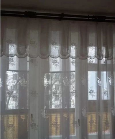 Лот: 25252940. Фото: 1. Полупрозрачная штора (тюль... Шторы, тюль