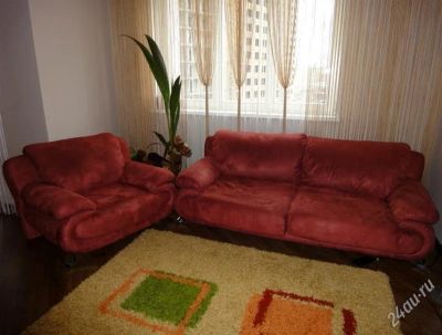 Лот: 2765524. Фото: 1. Продам диван+кресло. Срочно... Кресла, пуфы