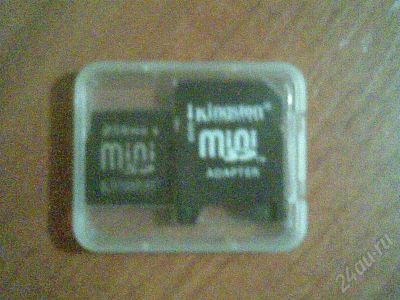 Лот: 164976. Фото: 1. Флэш память MiniSD на 256Mb с... USB-флеш карты