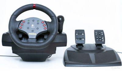 Лот: 13450822. Фото: 1. Руль + педали Logitech MOMO Racing... Рули, джойстики