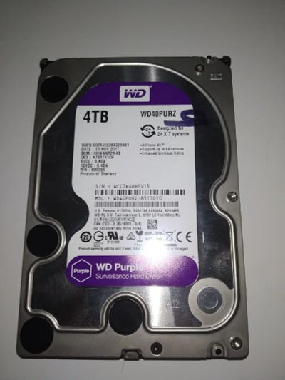 Лот: 18891535. Фото: 1. Жесткий диск HDD 4 TB WD Purple. Жёсткие диски