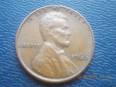 Лот: 5676235. Фото: 1. Америка (США) 1 цент 1966 год. Америка