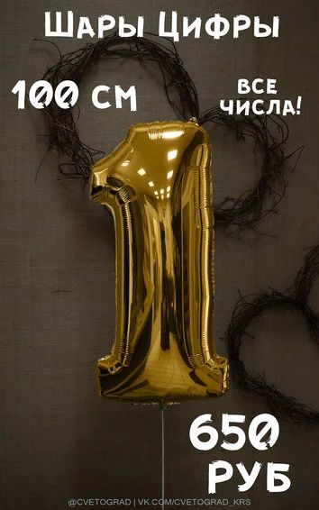 Лот: 8690493. Фото: 1. Шар гелиевый "ЦИФРА". Воздушные шары
