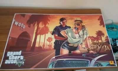 Лот: 12592619. Фото: 1. Плакат/картинка GTA5 600х960 мм. Другое (сувениры, подарки)