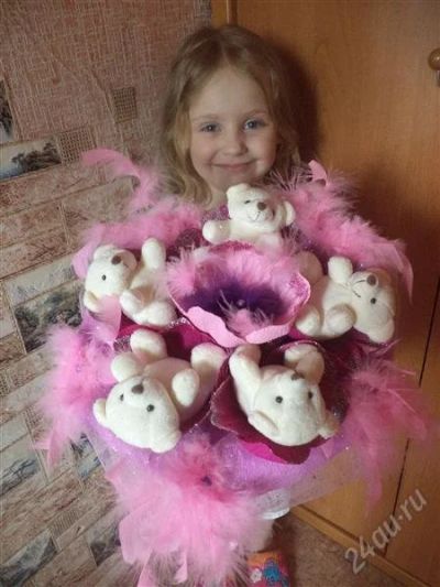 Лот: 2780889. Фото: 1. букет из игрушек розовый мишки. Сувенирные мелочи