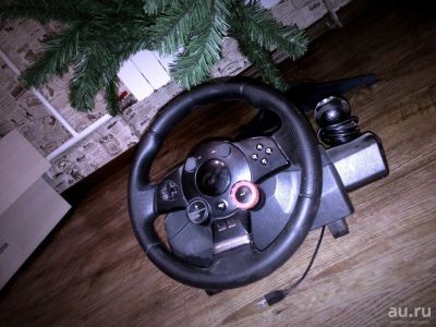 Лот: 8833526. Фото: 1. Мощный Гоночный Руль Logitech... Рули, джойстики